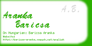 aranka baricsa business card